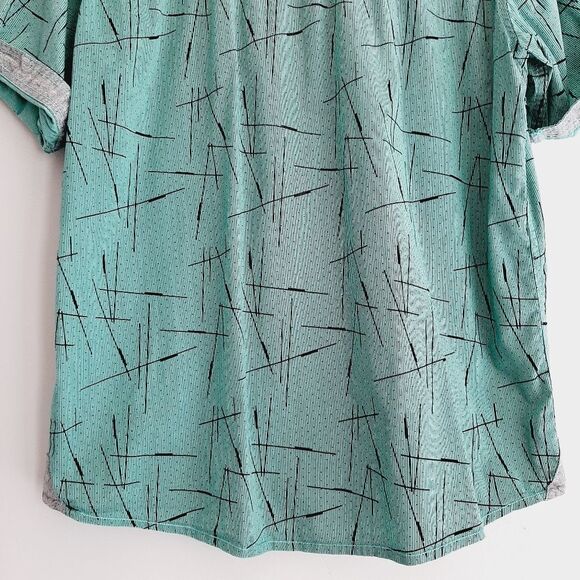 OXYGEN Button Down Casual Shirt Abstract Pattern Green Men's Sz M - Picture 8 of 12
